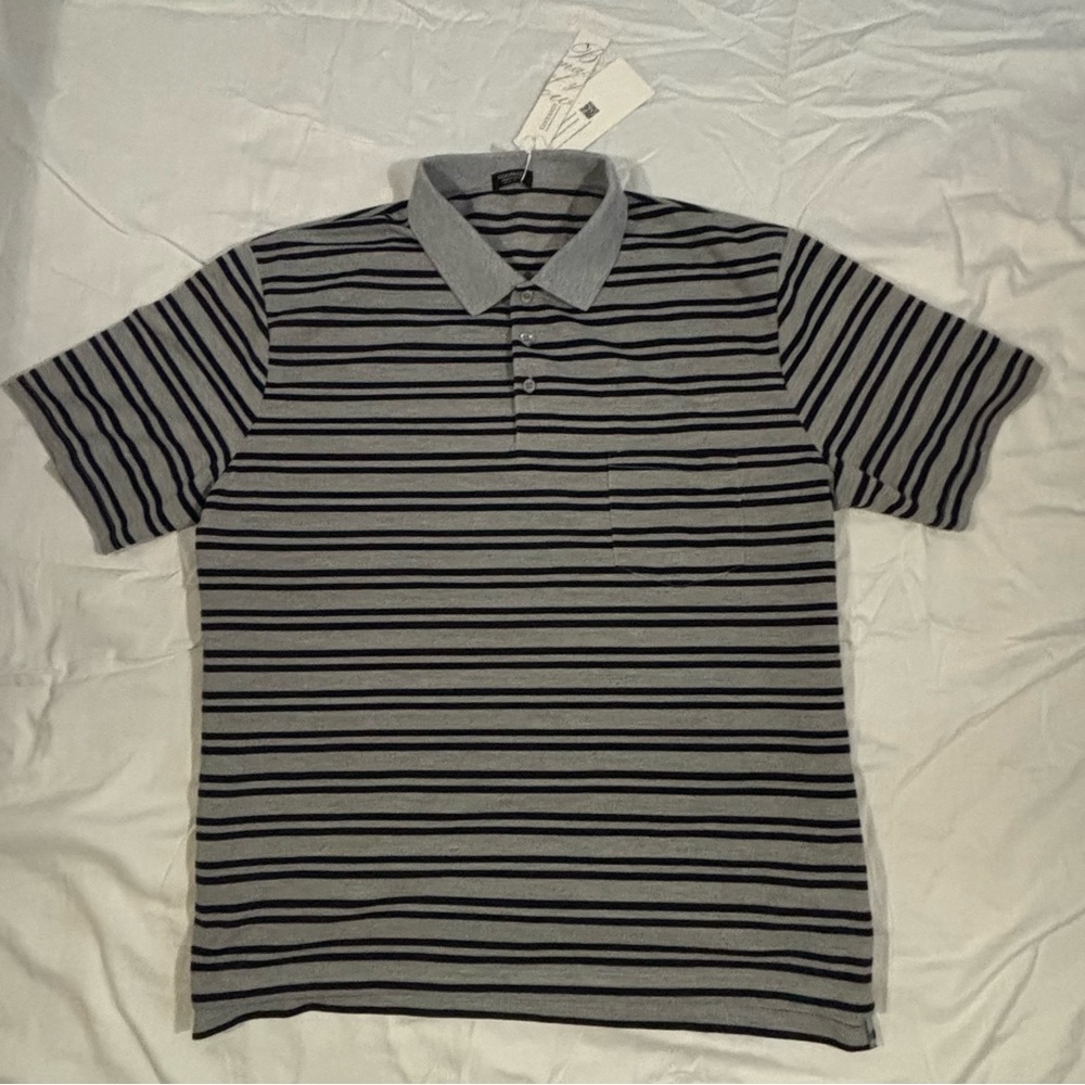 Striped Coofandy Black and Gray Polo Shirt